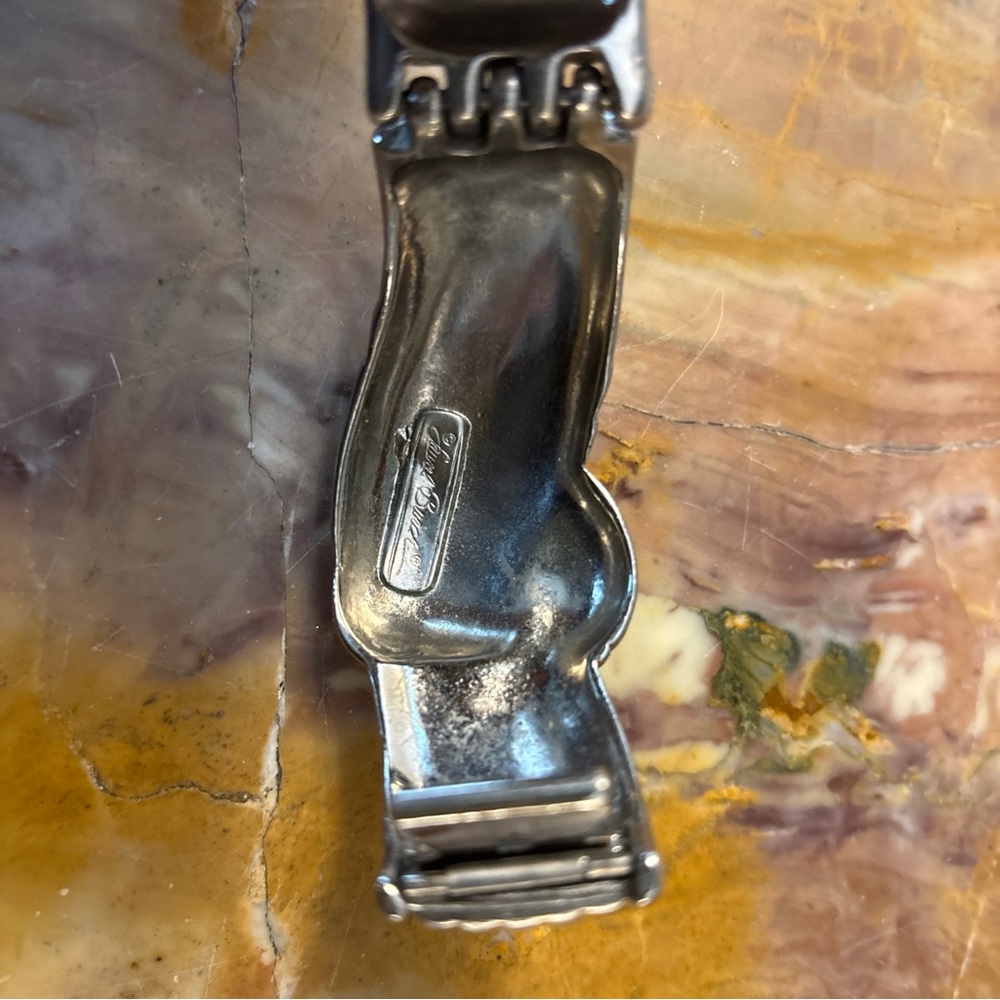 Laurel Burch Signed Mynah Bird Bracelet Silver Tone Chunky Hinged Cuff Vintage - Picture 4 of 5